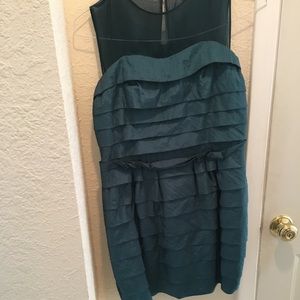Beautiful Green Dress Sheer Neckline